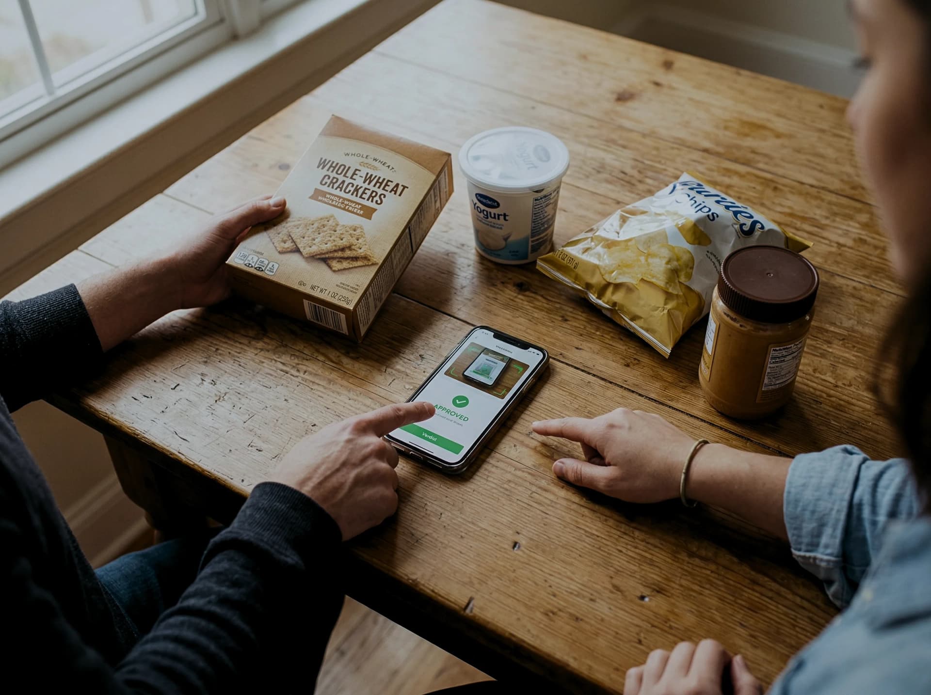 Collaborative grocery scanning on kitchen table